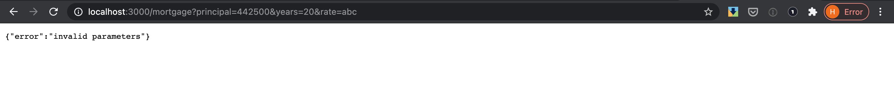 error from api